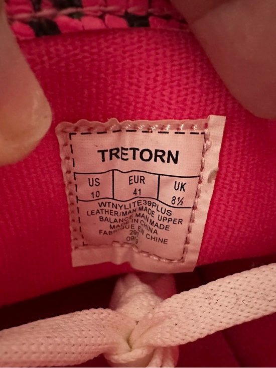 Tretorn White Sneakers with Bright Pink Trim - Picture 3 of 3